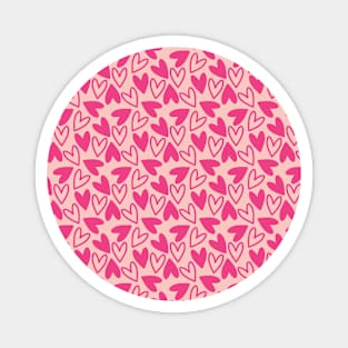 Pink Hearts Repeated Pattern 100#001 Magnet